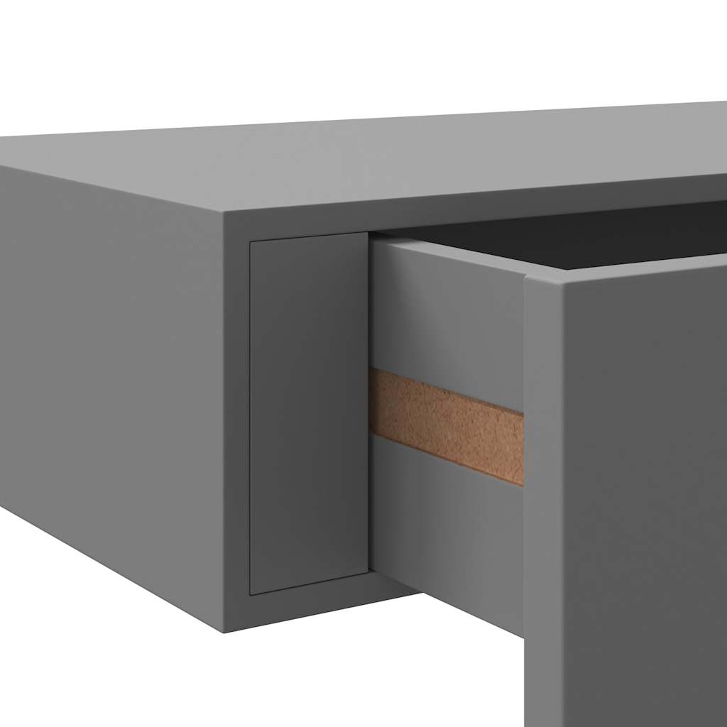 Wall-mounted Drawer Shelves 2 pcs Grey 60x23.5x10cm MDF