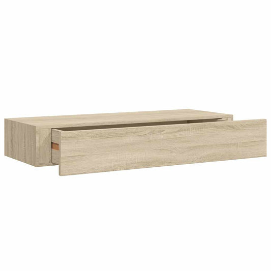Wall-mounted Drawer Shelf Oak 60x23.5x10cm MDF Wall-mounted Drawer Shelf Oak 60x23.5x10cm MDF