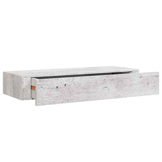 Wall-mounted Drawer Shelf Concrete Grey 60x23.5x10cm MDF Wall-mounted Drawer Shelf Concrete Grey 60x23.5x10cm MDF