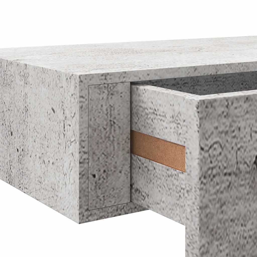 Wall Drawer Shelves 2 pcs Concrete Grey 60x23.5x10cm MDF