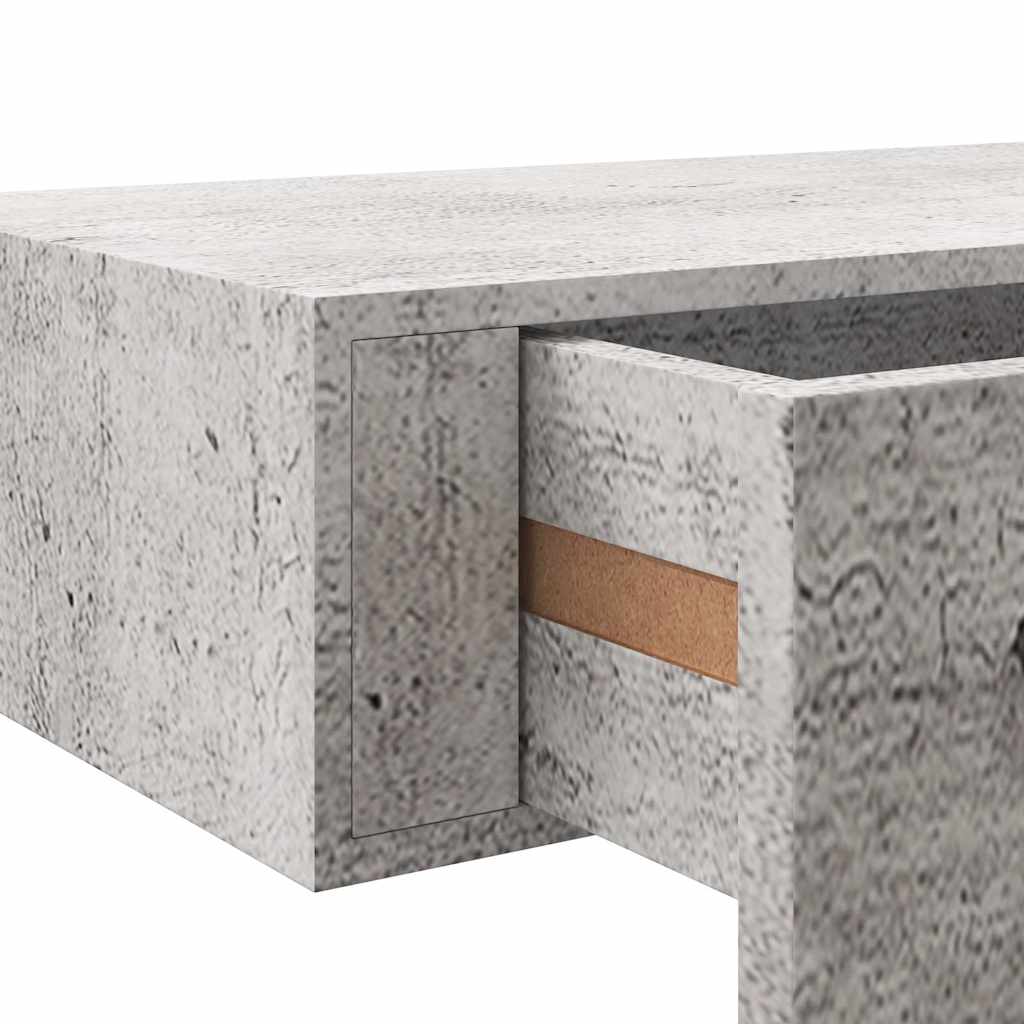 330266 vidaXL Wall Drawer Shelves 2 pcs Concrete Grey 60x23,5x10cm MDF