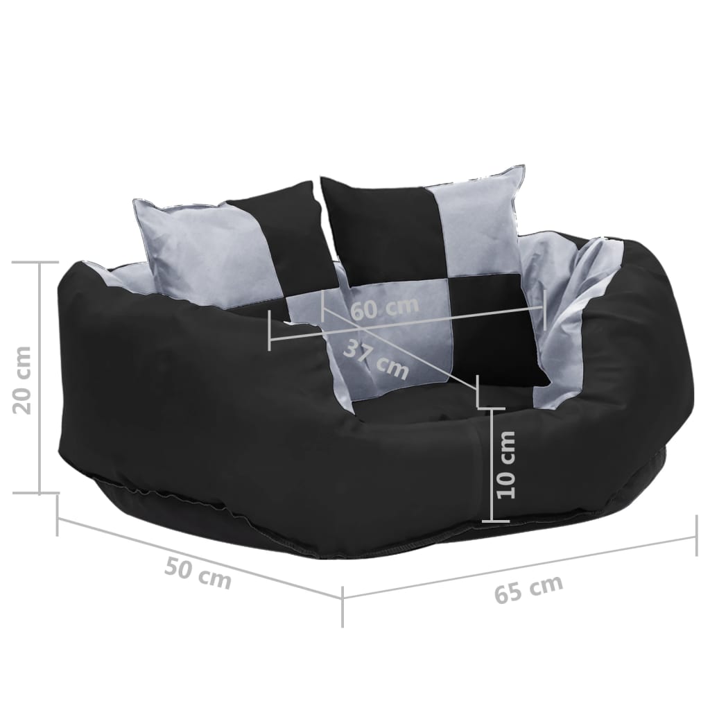 Dog Cushion | Grey and Black | 420D Oxford Fabric with PU Coating