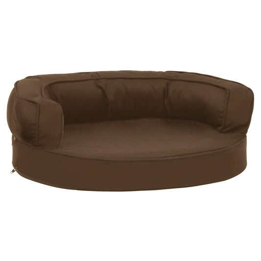Ergonomic Dog Bed Mattress 60x42 cm Linen Look Brown Ergonomic Dog Bed Mattress 60x42 cm Linen Look Brown