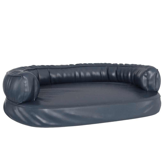 Ergonomic Foam Dog Bed Dark Blue 88x65 cm Faux Leather Ergonomic Foam Dog Bed Dark Blue 88x65 cm Faux Leather