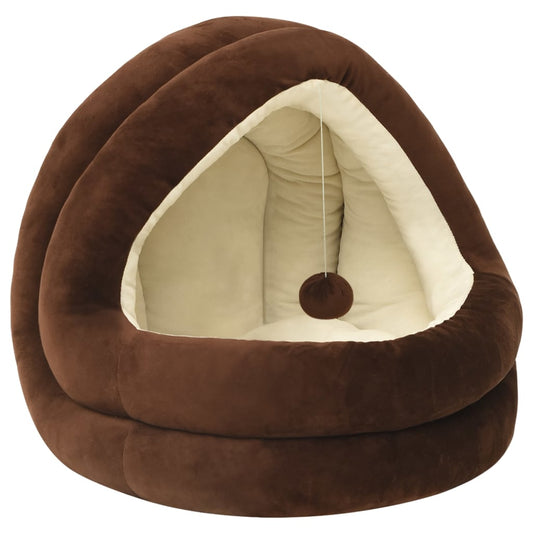 Cat Bed 40x40x35 cm Brown and Cream Cat Bed 40x40x35 cm Brown and Cream