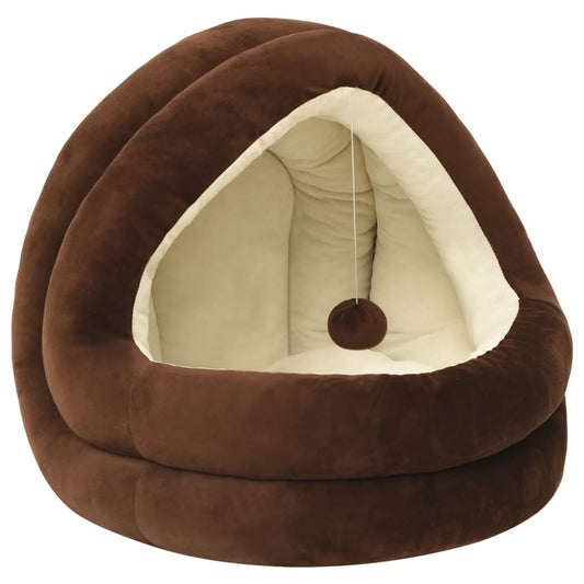 Cat Bed 50x50x45 cm Brown and Cream Cat Bed 50x50x45 cm Brown and Cream
