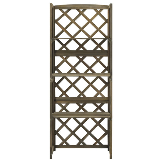 Trellis with Shelves Grey 55x30x140 cm Solid Fir Wood Trellis with Shelves Grey 55x30x140 cm Solid Fir Wood