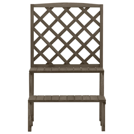 Plant Stand with Trellis Grey 70x42x115 cm Solid Fir Wood Plant Stand with Trellis Grey 70x42x115 cm Solid Fir Wood