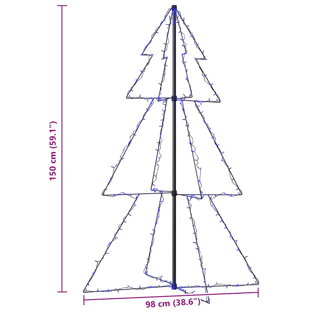 Christmas Cone Tree 200 LEDs Indoor and Outdoor 98x150 cm