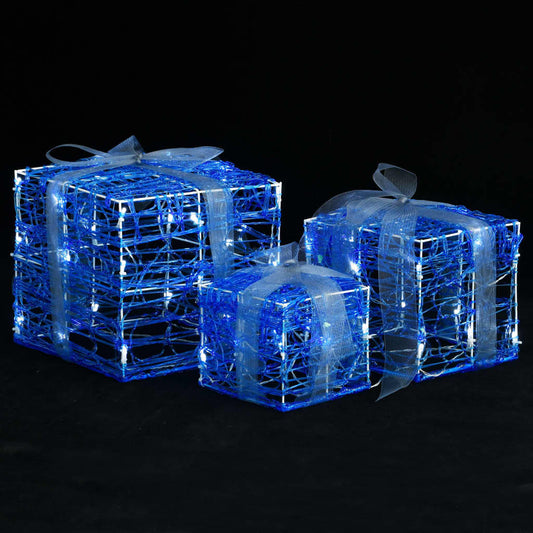 Decorative Acrylic Christmas Gift Boxes 3 pcs Cold White Decorative Acrylic Christmas Gift Boxes 3 pcs Cold White
