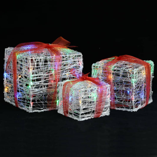 Decorative Acrylic Christmas Gift Boxes 3 pcs Colourful Decorative Acrylic Christmas Gift Boxes 3 pcs Colourful