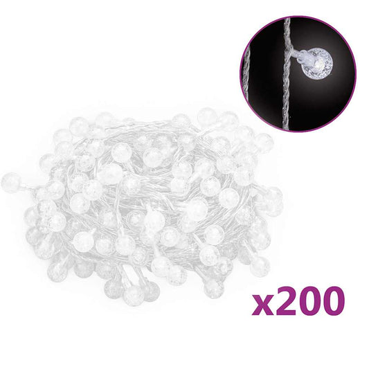 Globe Fairy String Lights 20m 200 LED Cold White 8 Function Globe Fairy String Lights 20m 200 LED Cold White 8 Function