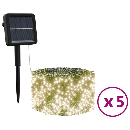 Solar Fairy Lights 5 pcs 5x200 LED Warm White Indoor Outdoor Solar Fairy Lights 5 pcs 5x200 LED Warm White Indoor Outdoor