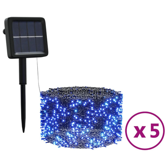 Solar Fairy Lights 5 pcs 5x200 LED Blue Indoor Outdoor Solar Fairy Lights 5 pcs 5x200 LED Blue Indoor Outdoor