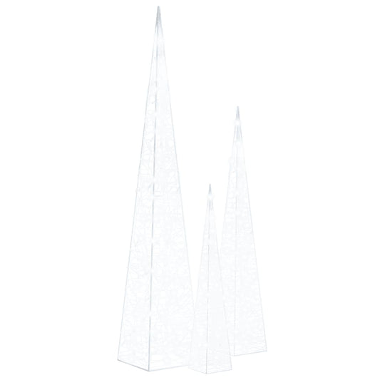 Acrylic Decorative LED Light Cone Set Cold White 60/90/120cm Acrylic Decorative LED Light Cone Set Cold White 60/90/120cm