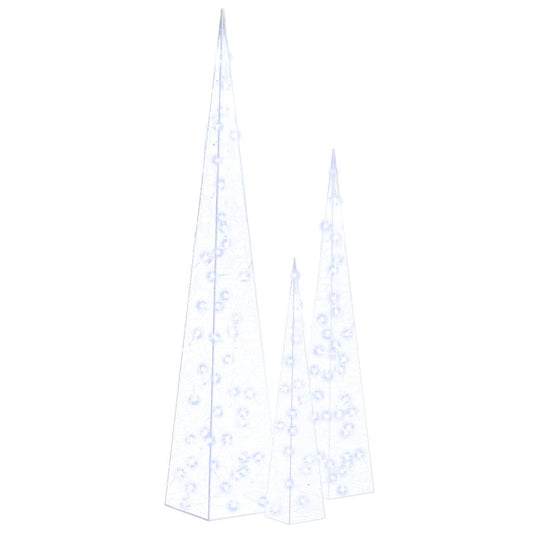 328973 vidaXL Acrylic Decorative LED Light Cone Set Blue 60/90/120cm 328973 vidaXL Acrylic Decorative LED Light Cone Set Blue 60/90/120cm