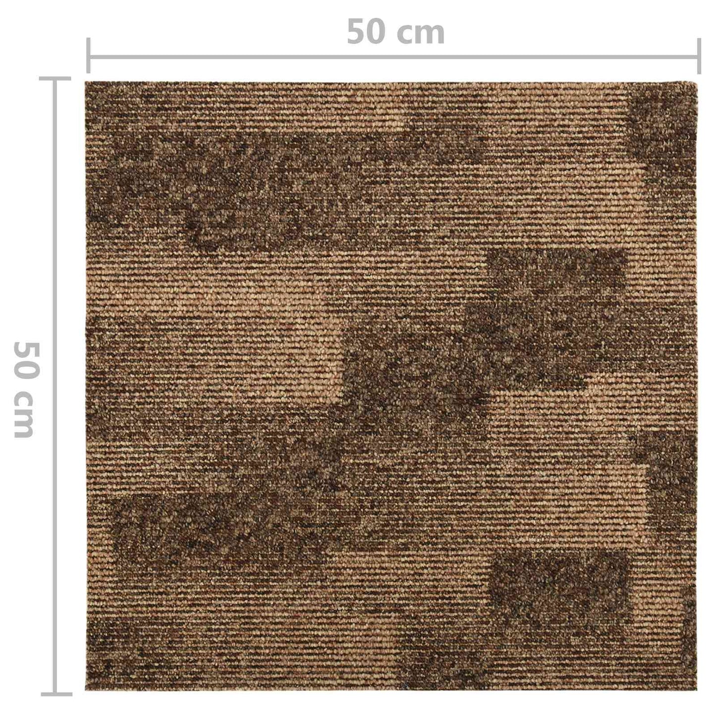 Floor Carpet 20 pcs Brown 50 x 50 cm PP