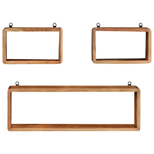 328262 vidaXL 3 Piece Wall Cube Shelf Set Soild Acacia Wood 328262 vidaXL 3 Piece Wall Cube Shelf Set Soild Acacia Wood