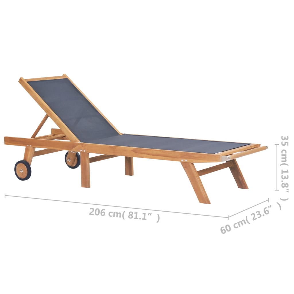 Sunlounger | Brown | Solid Teak wood | Standard | Foldable | Sunlounger