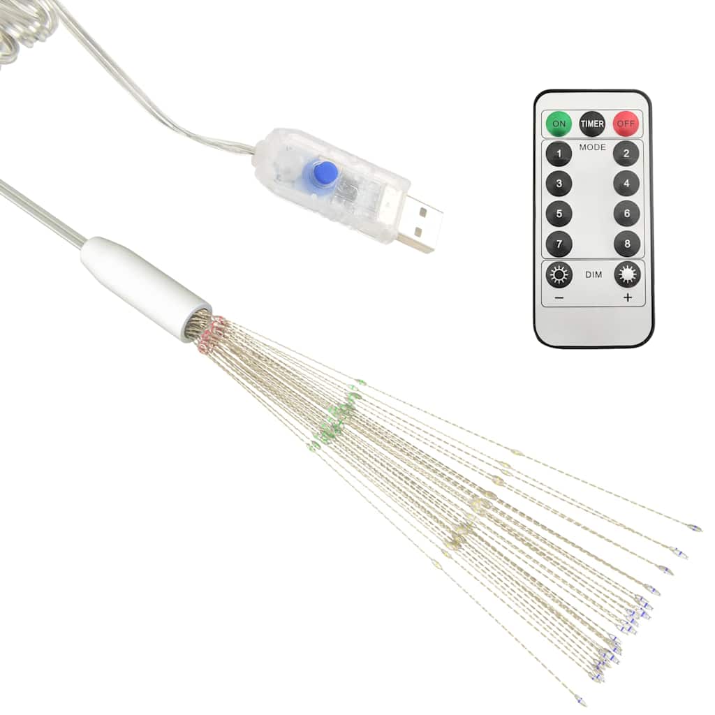 328611 vidaXL Outdoor Christmas Firecrack Lights 10pcs Multicolour 20cm1400LEDs