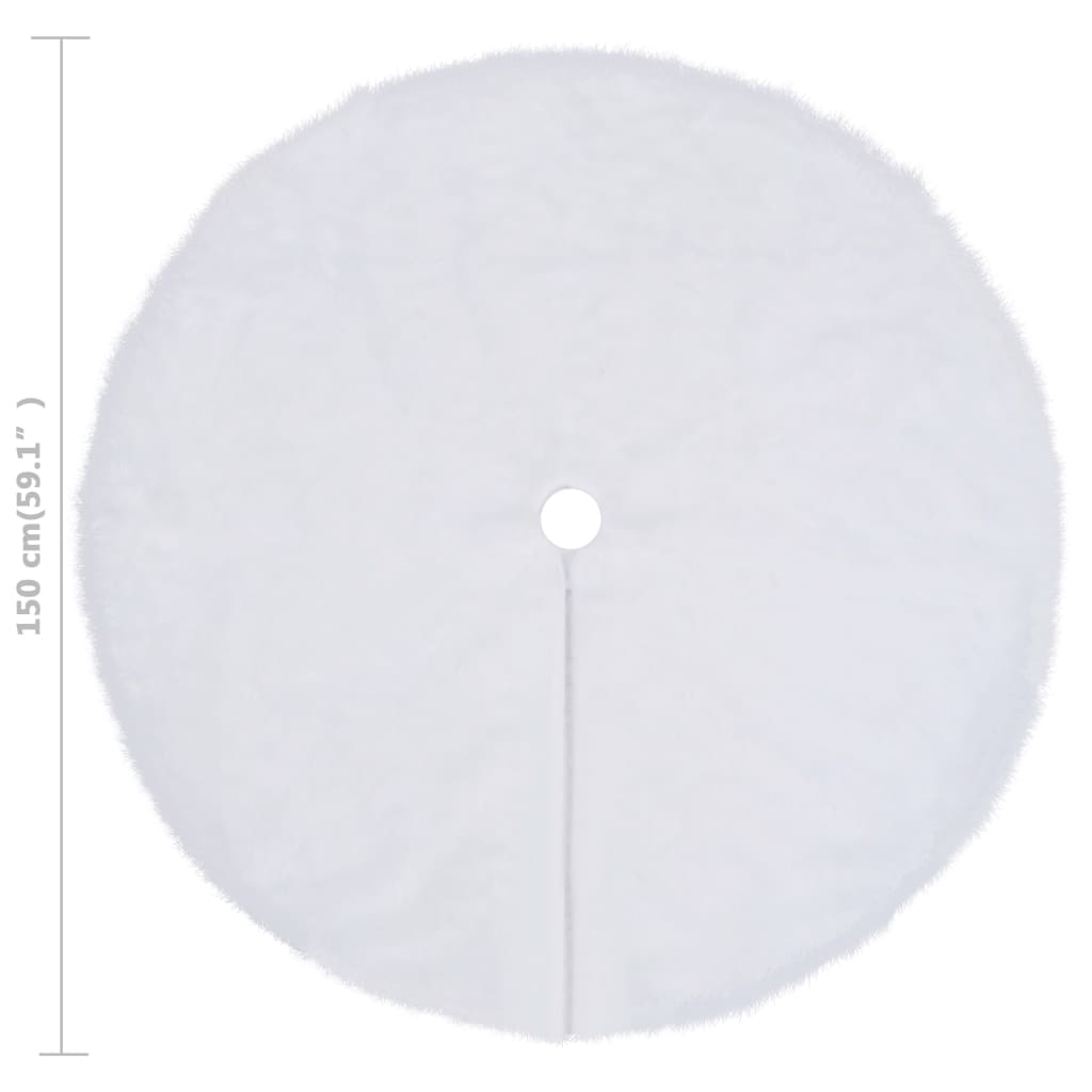 Christmas Tree Skirt White 150 cm Faux Fur