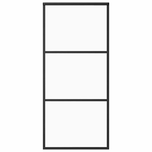 Sliding Door ESG Glass and Aluminium 90x205 cm Black Sliding Door ESG Glass and Aluminium 90x205 cm Black