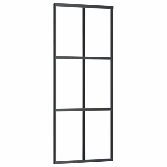 Sliding Door ESG Glass and Aluminium 76x205 cm Black Sliding Door ESG Glass and Aluminium 76x205 cm Black
