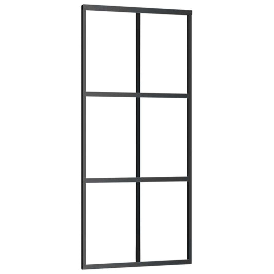 Sliding Door ESG Glass and Aluminium 90x205 cm Black Sliding Door ESG Glass and Aluminium 90x205 cm Black