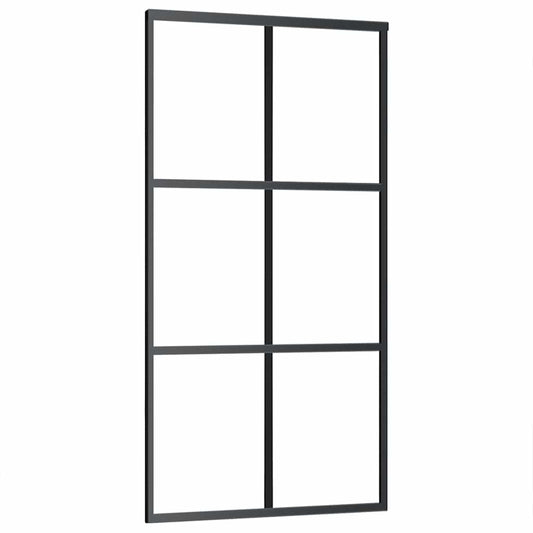 Sliding Door ESG Glass and Aluminium 102x205 cm Black Sliding Door ESG Glass and Aluminium 102x205 cm Black