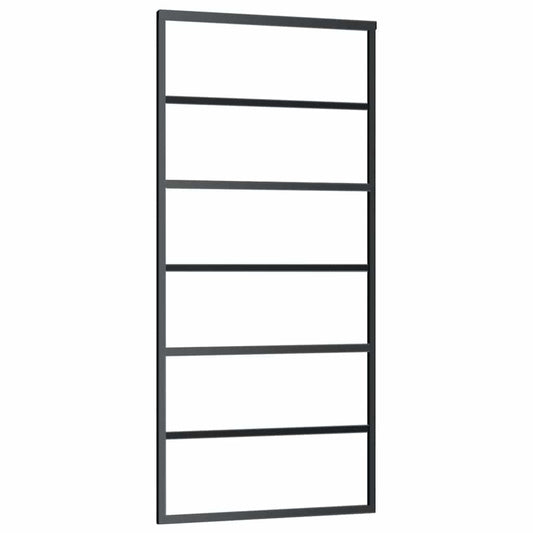 Sliding Door ESG Glass and Aluminium 90x205 cm Black Sliding Door ESG Glass and Aluminium 90x205 cm Black