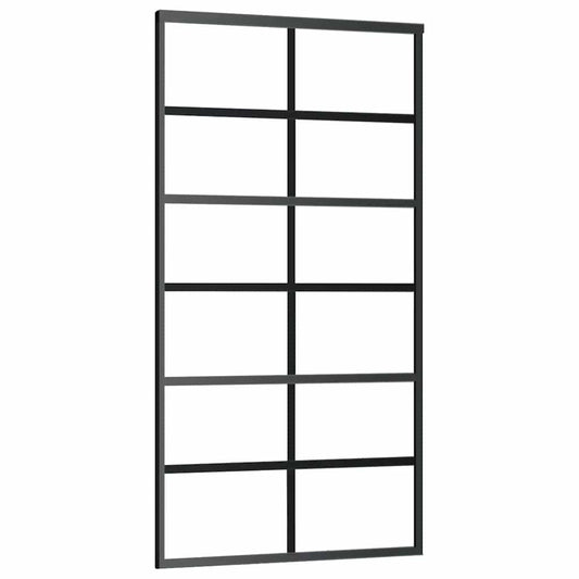 Sliding Door ESG Glass and Aluminium 102x205 cm Black Sliding Door ESG Glass and Aluminium 102x205 cm Black