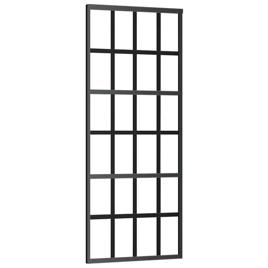 Sliding Door ESG Glass and Aluminium 76x205 cm Black Sliding Door ESG Glass and Aluminium 76x205 cm Black