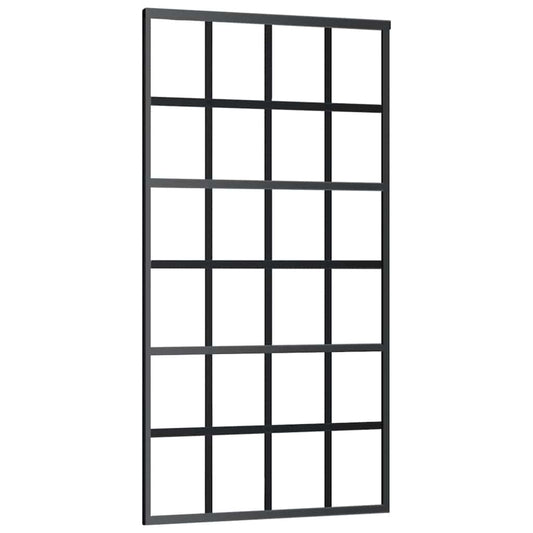 Sliding Door ESG Glass and Aluminium 102x205 cm Black Sliding Door ESG Glass and Aluminium 102x205 cm Black