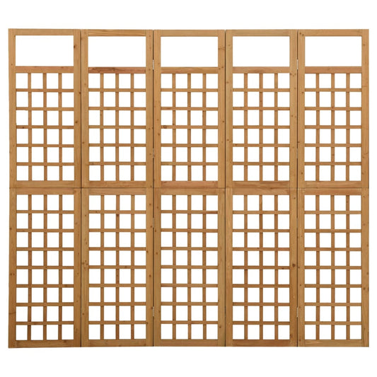 5-Panel Room Divider/Trellis Solid Fir Wood 201.5x180 cm 5-Panel Room Divider/Trellis Solid Fir Wood 201.5x180 cm