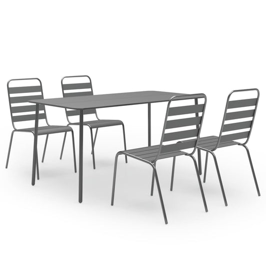 Dining Set | Dark grey | Steel with e-coated and powder-coated finish Dining Set | Dark grey | Steel with e-coated and powder-coated finish