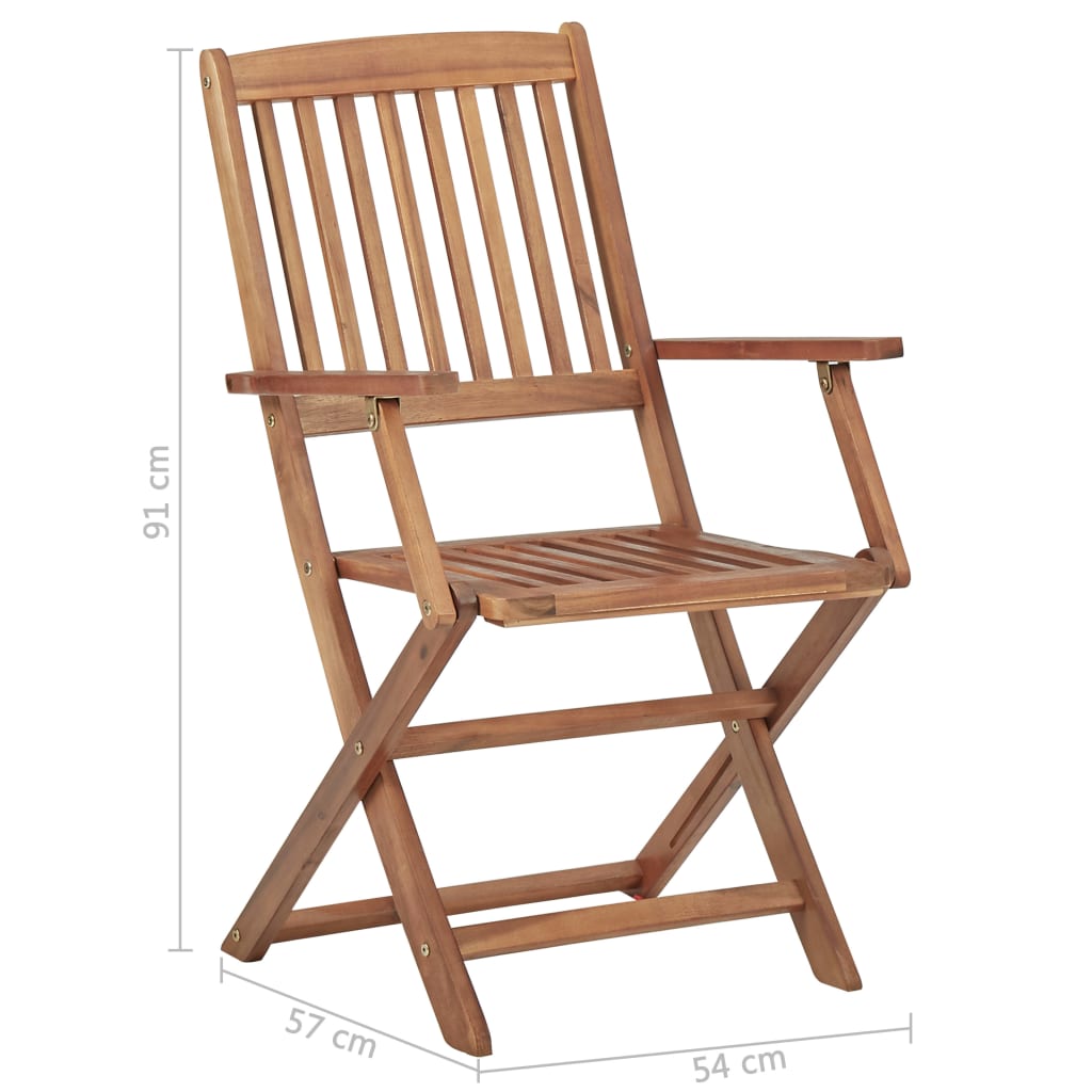 Folding Chairs 8 pcs Solid Acacia Wood