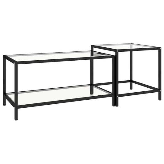 331613 vidaXL Tea Tables 2 pcs Tempered Glass Transparent 331613 vidaXL Tea Tables 2 pcs Tempered Glass Transparent