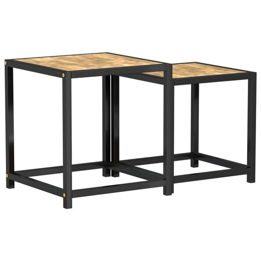Tea Tables 2 pcs MDF Black and Yellow Tea Tables 2 pcs MDF Black and Yellow