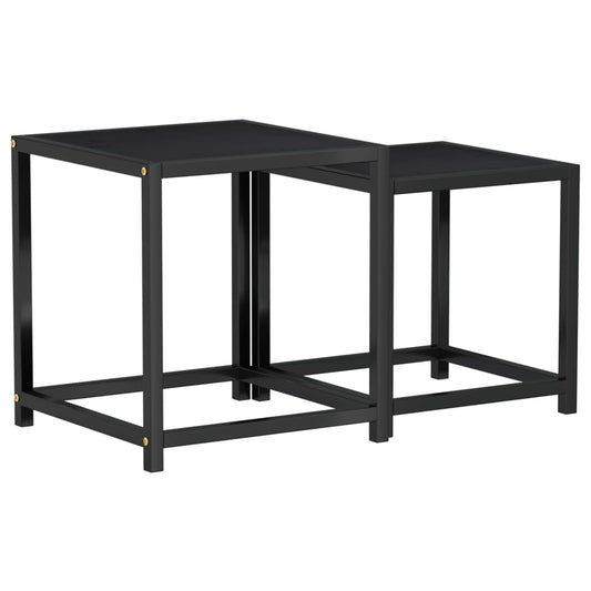 Tea Tables 2 pcs MDF Black Tea Tables 2 pcs MDF Black