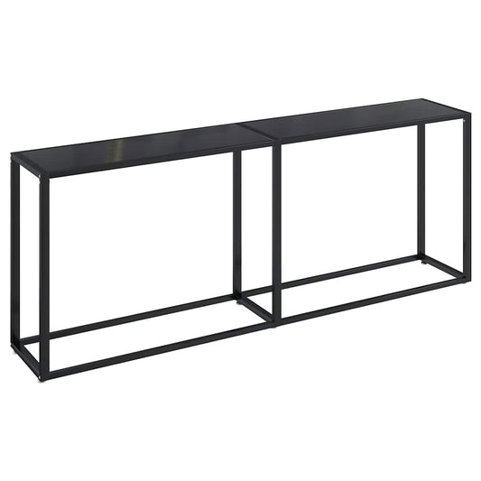 Console Table | Black | Tempered Glass, Powder-Coated Steel | Large Console Table | Black | Tempered Glass, Powder-Coated Steel | Large