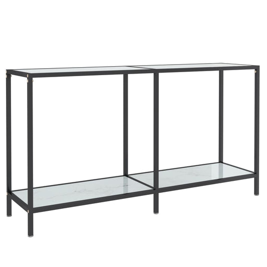 Console Table White 140x35x75.5 cm Tempered Glass Console Table White 140x35x75.5 cm Tempered Glass
