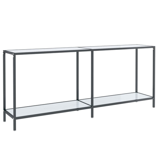 Console Table White 180x35x75.5 cm Tempered Glass Console Table White 180x35x75.5 cm Tempered Glass