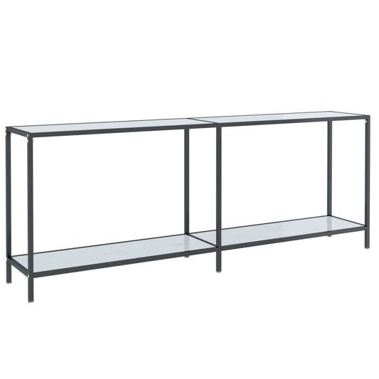 Console Table White 200x35x75.5 cm Tempered Glass Console Table White 200x35x75.5 cm Tempered Glass