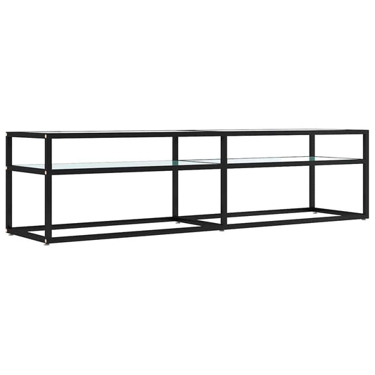TV Cabinet White Marble 160x40x40,5 cm Tempered Glass TV Cabinet White Marble 160x40x40,5 cm Tempered Glass