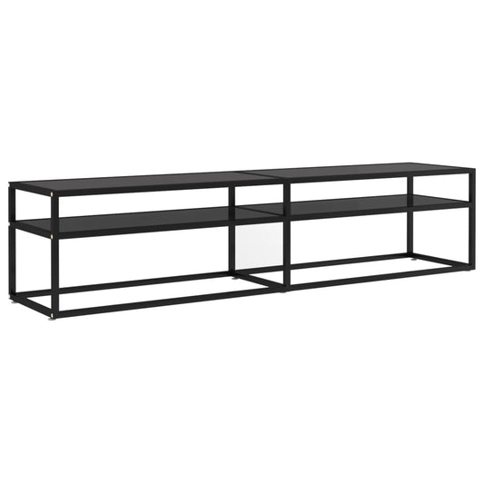 TV Cabinet | Black | Tempered glass, powder-coated steel | Large TV Cabinet | Black | Tempered glass, powder-coated steel | Large