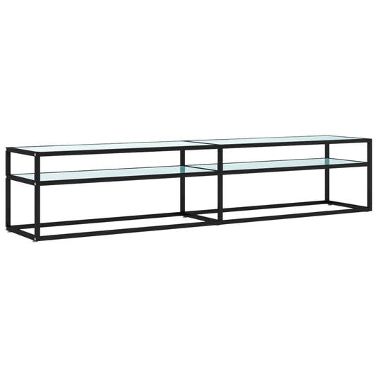TV Cabinet White Marble 200x40x40.5 cm Tempered Glass TV Cabinet White Marble 200x40x40.5 cm Tempered Glass