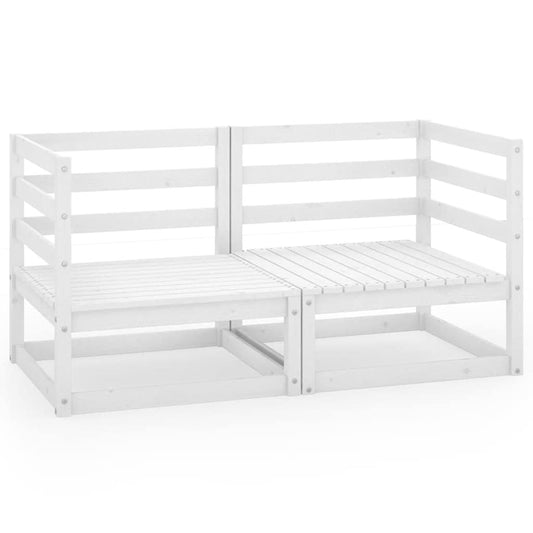 Garden 2-Seater Sofa White Solid Pinewood Garden 2-Seater Sofa White Solid Pinewood