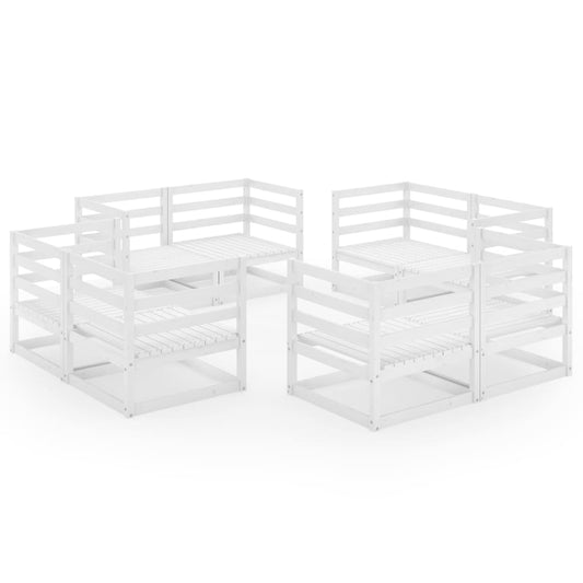 Garden Lounge Set | White | Solid pinewood | Large | Modular Garden Lounge Set | White | Solid pinewood | Large | Modular
