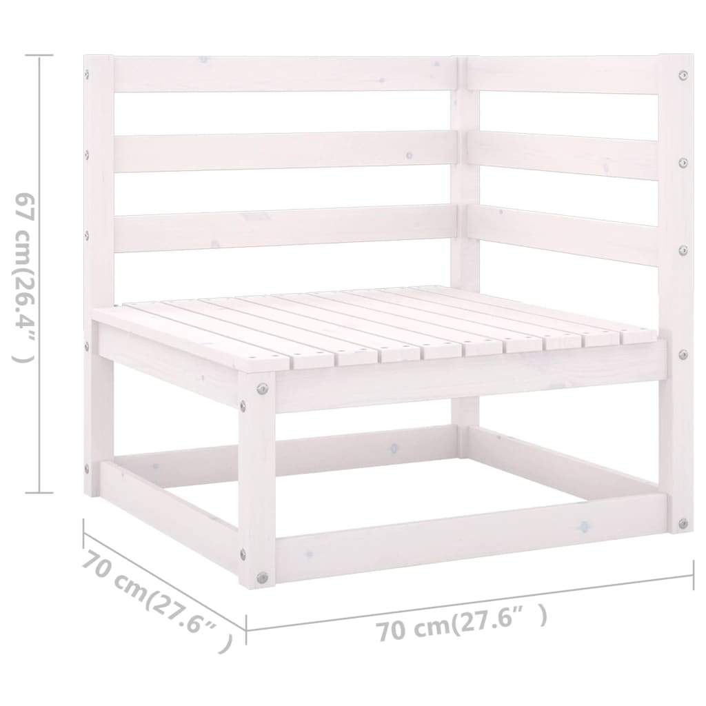 Garden Lounge Set | White | Solid pinewood | Large | Modular