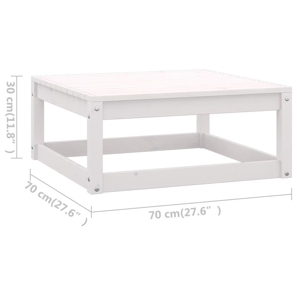 6 Piece Garden Lounge Set White Solid Wood Pine
